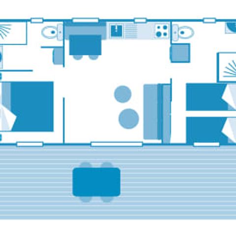 Stacaravan 4 personen - Cottage Taos 4p 2bed 2bad Premium airconditioning