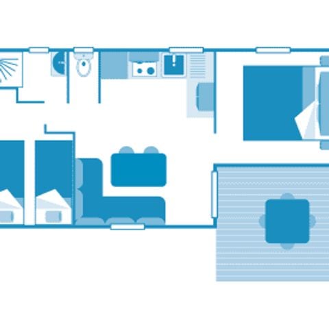 Mobilheim 4 Personen - Cottage Castor 4p 2ch 1sdb ***