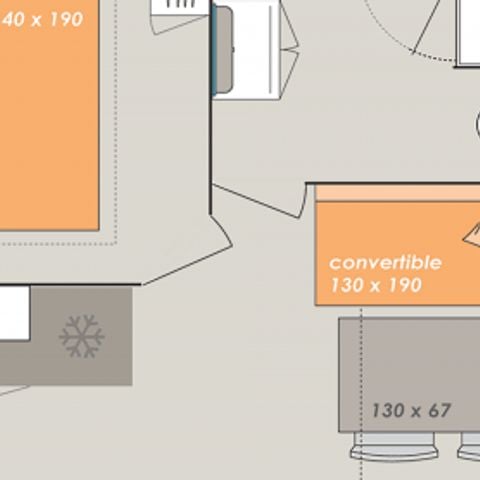 Mobilheim 2 personen - Cahita - 1 Schlafzimmer