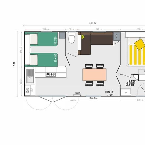 Mobile home 4 persons - Ciela Confort - 2 bedrooms - Lake view