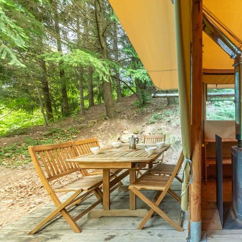 Tente en toile et en bois 5 personnes - Cabane