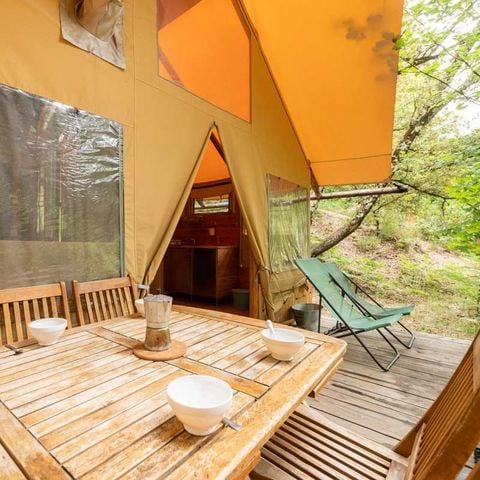 Canvas and wooden tent 5 persons - Cabane