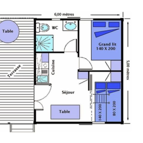 Chalet 5 persons - Comfort 4/5 Pers 20m² + 10m².