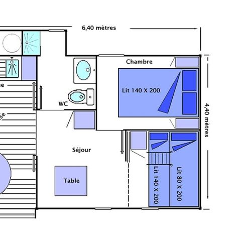 CHALET 5 personen - Comfort 4/5 Pers Zomerkeuken 18 m² + 10m².