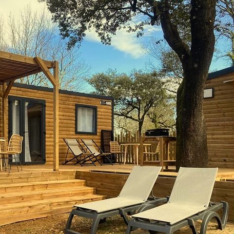 Stacaravan 8 personen - Sunêlia Luxe-lodge met jacuzzi - 4 slaapkamers