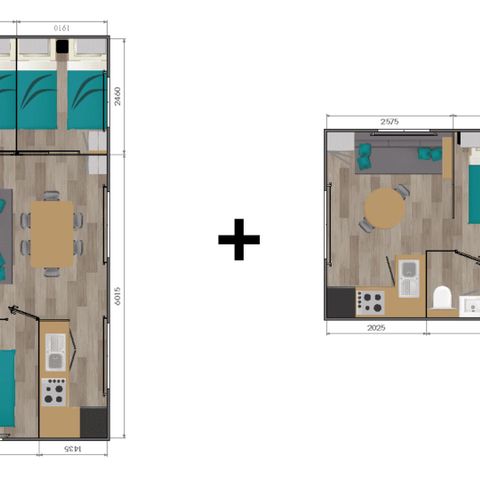 Casa mobile 8 persone - Lodge Sunêlia Luxe con vasca idromassaggio - 4 camere - Da letto