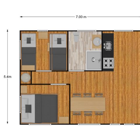 TENTE TOILE ET BOIS 5 personnes - Tente Lodge Prestige Plus 2 Ch - 5 Pers