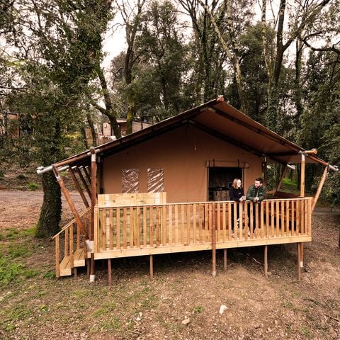 Tente en toile et en bois 5 personnes - Tente Lodge Prestige Plus 2 Ch - 5 Pers