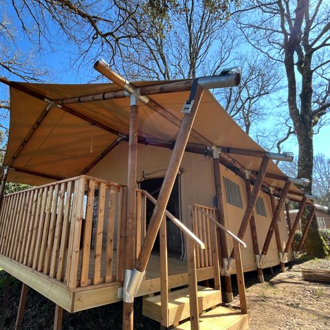 Tente en toile et en bois 5 personnes - Tente Lodge Prestige Plus 2 Ch - 5 Pers