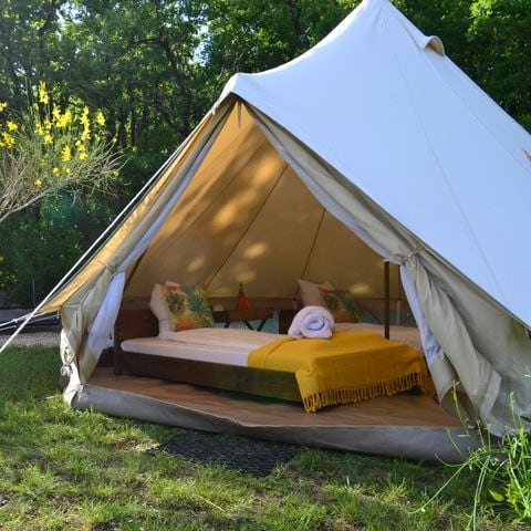Tente en toile et en bois 7 personnes - Lodge Samburu - 31 m² + 12.5 m² + terrasse 23 m²