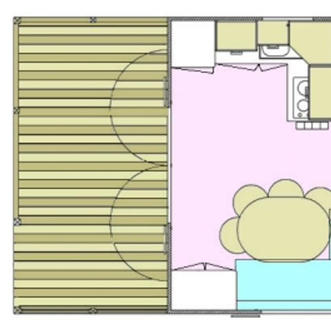 Mobilheim 4 personen - Residenz PEYRELADE Komfort 2 Zimmer-überdachte Terrasse + TV