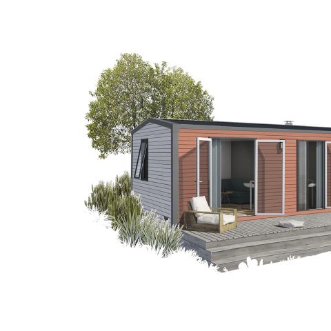 CASA MOBILE 5 persone - Cottage Premium 2 camere da letto con terrazza coperta + Aria condizionata + TV + Lavastoviglie