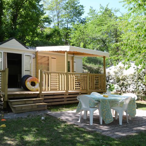 Mobilheim 6 personen - Residenz LOUISIANE Komfort 3 Zimmer + Halbüberdachte Terrasse + TV