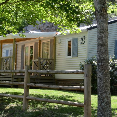 Mobilheim 6 personen - Residenz LOUISIANE Komfort 3 Zimmer + Halbüberdachte Terrasse + TV