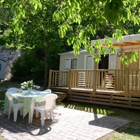 Mobilheim 6 personen - Residenz LOUISIANE Komfort 3 Zimmer + Halbüberdachte Terrasse + TV
