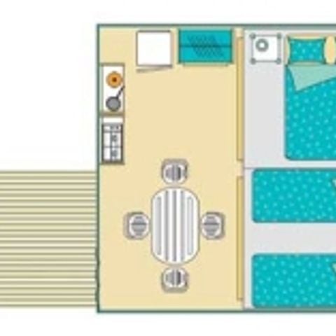 TIENDA DE LONA Y MADERA 4 personas - Bengalí (2 salas)