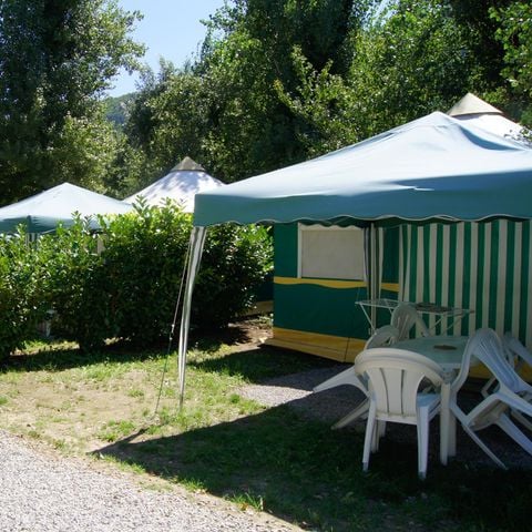 TIENDA DE LONA Y MADERA 4 personas - Bengalí (2 salas)