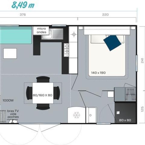 Mobilheim 6 personen - MH3 PREMIUM, mit Sanitäranlagen
