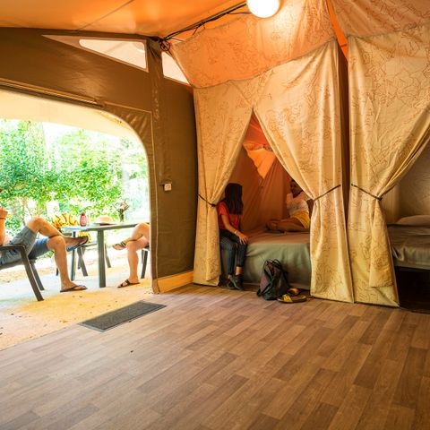 Glampingtent 5 personen - Standaard 2 kamers Canada - zonder badkamer