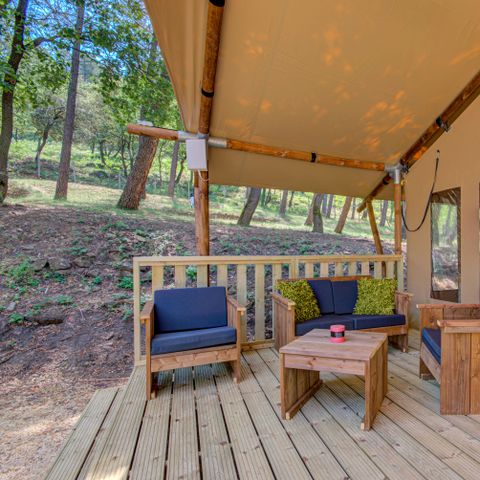 TIENDA DE LONA Y MADERA 6 personas - PREMIUM LODGE MADERA y TECHO