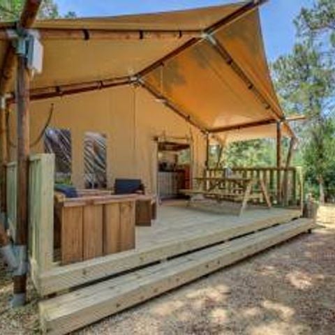Canvas and wooden tent 4 persons - Lodge Prémium 4 persons
