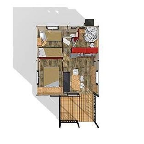 Chalet 5 persons - Chalet Confort 25m² 2 bedrooms - covered terrace - air conditioning 5 people
