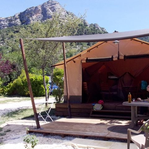 Zelt 5 personen - Safari Lodge 30 m² (2 Zimmer) - Ohne Sanitäranlagen (kein WC, kein Badezimmer)