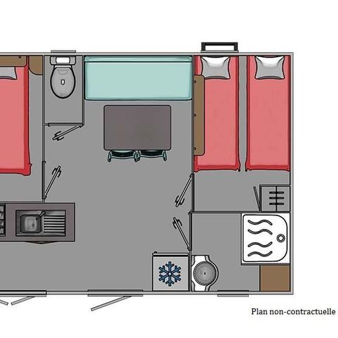 Stacaravan 4 personen - met 2 slaapkamers (35 tot 38 m²)
