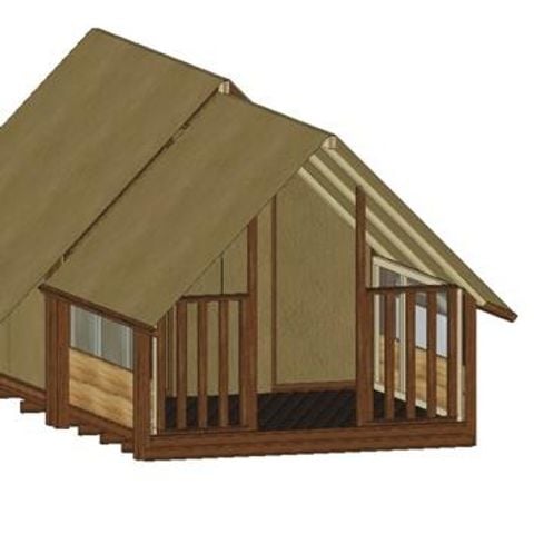 TENDA IN TELA E LEGNO 2 persone - Cyclo Tent Lodge, senza servizi igienici, senza cucina