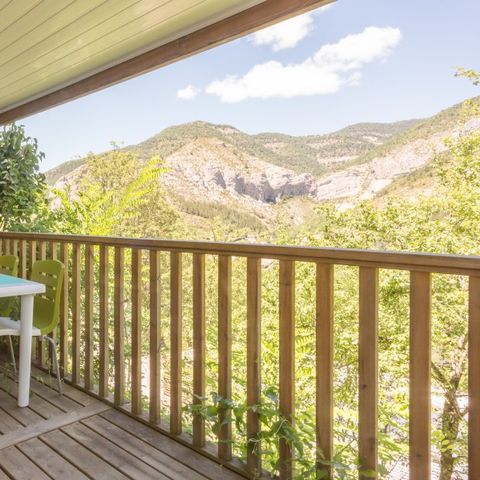 Mobilheim 4 Personen - Komfort-Loggia - Klimaanlage - TV mit Bergblick