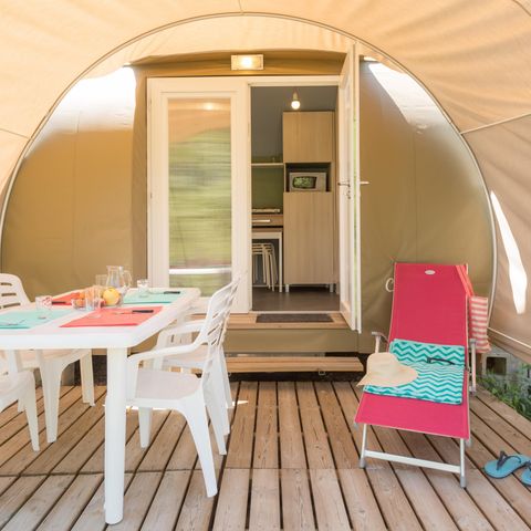 CANVAS AND WOOD TENT 4 people - Coco Sweet 16m² - without sanitary facilities