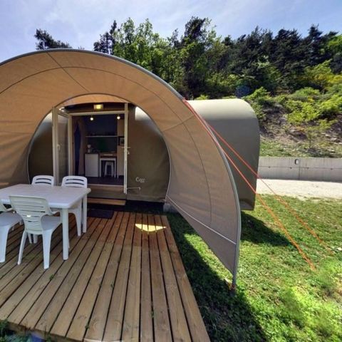 CANVAS AND WOOD TENT 4 people - Coco Sweet 16m² - without sanitary facilities