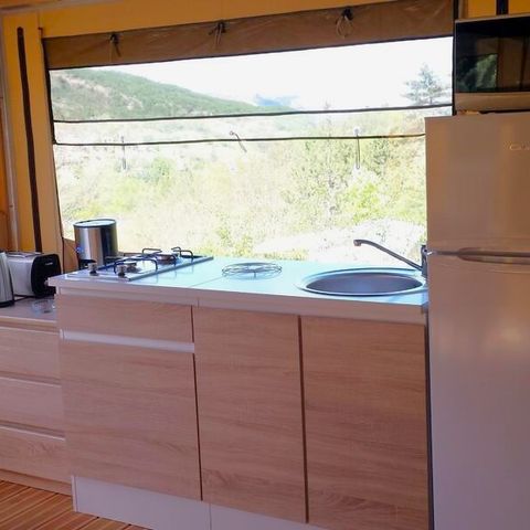 LODGE 5 persone - Tenda Nature Lodge SPA - 3 camere da letto - Cucina attrezzata - Bagno