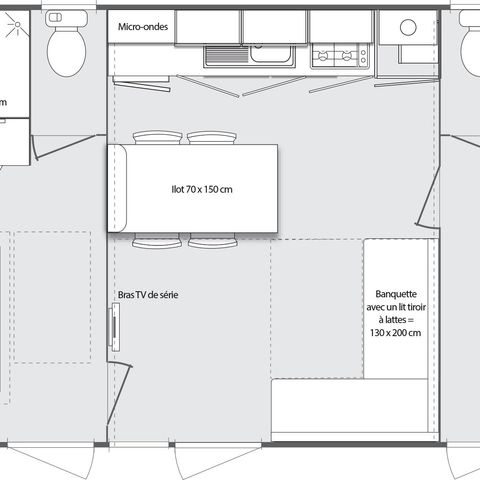 Mobile home 4 persons - Ciela Prestige SPA - 2 bedrooms including 1 master suite - bed linen, towels and...