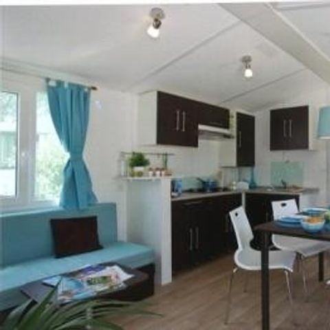Stacaravan 6 personen - Stacaravan Orchidée Grand Confort 35m² - 2 kamers + overdekt terras + CLIM + TV + LV 1/6 pers