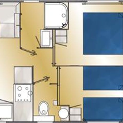 Mobile home 4 persons - Mobile-home Louisiane Confort 26 m² - 2 bedrooms + covered terrace + TV 2/4 pers