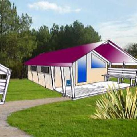 TENTE TOILE ET BOIS 5 personnes - Freeflower Standard 30m² - 2 chambres (sans sanitaires) 2/5 pers