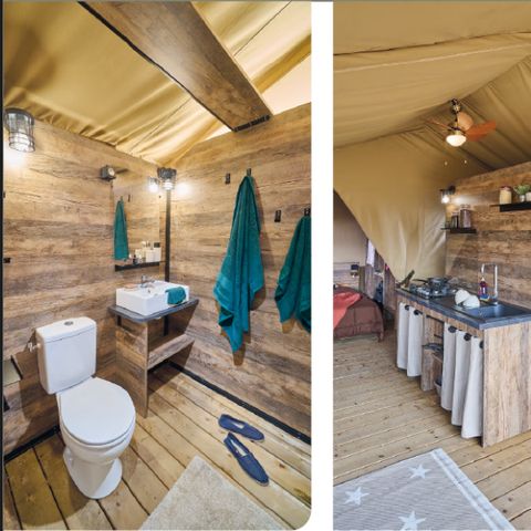 Safarizelt 5 Personen - Lodge Kenya Evasion Confort 34m² - 2 Zimmer 2/5 Personen (mit Sanitäranlagen) + Terrasse