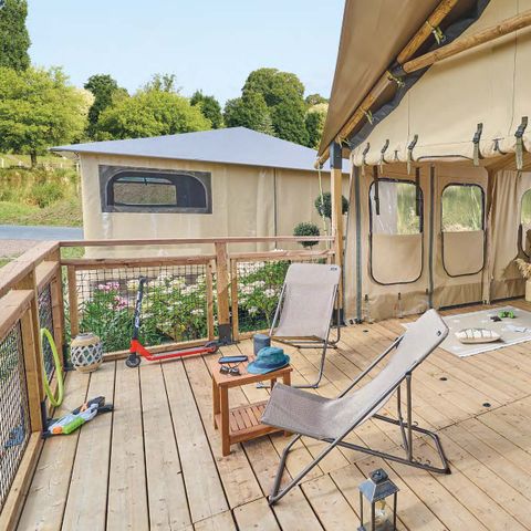 Safarizelt 5 Personen - Lodge Kenya Evasion Confort 34m² - 2 Zimmer 2/5 Personen (mit Sanitäranlagen) + Terrasse