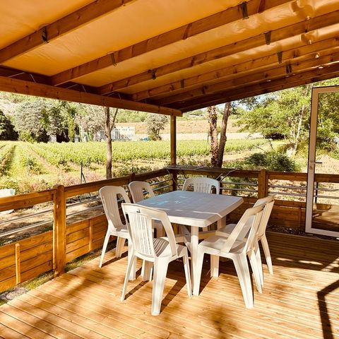 Stacaravan 6 personen - Stacaravan Louisiane Luxe 38m² 3 kamers met uitzicht