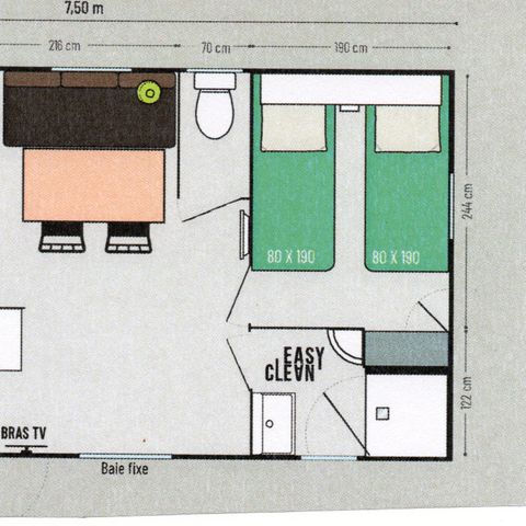 Stacaravan 5 personen - CONFORT 5 personen