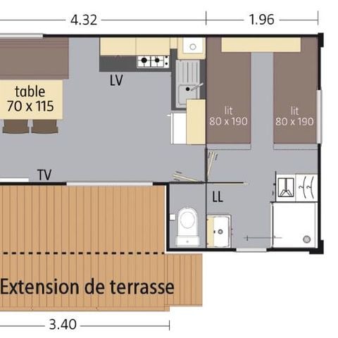 Mobile home 5 persons - Diamond