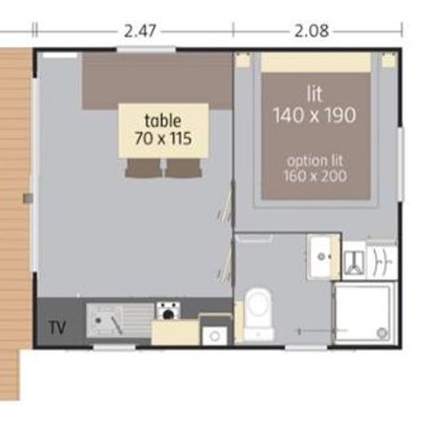 Mobilhome 2 personnes - Mobilhome COCOON climatisé SAMEDI