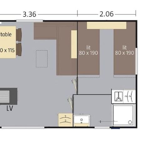 Mobile home 4 persons - PARADISE air-conditioned SUNDAY