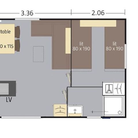 MOBILE HOME 4 people -  PARADISE air-conditioned SUNDAY