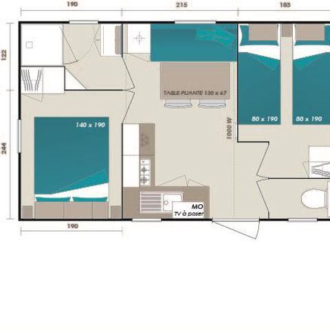 MOBILHOME 4 personas - Classic 24m²- 2CH