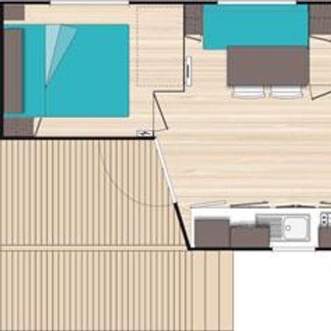 Mobilheim 4 Personen - Komfort Klimaanlage 28m² - 2 CH