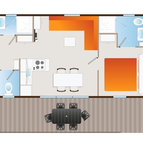 BUNGALOW 6 personnes - Prestige 6 pers. 3 ch.