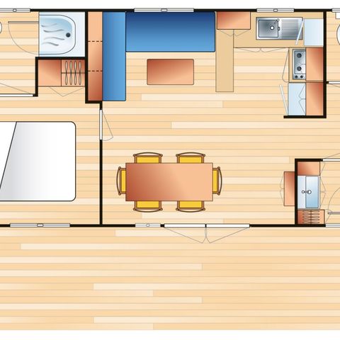 Mobile home 6 persons - Cottage prestige 6 pers. 3 bedrooms.