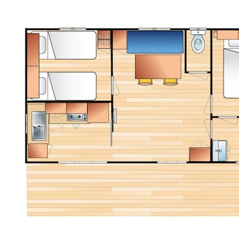 Mobile home 6 persons - Confort Natura 4/6 pers. 2 bdrms.